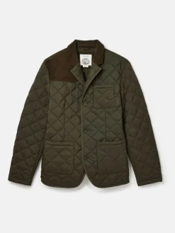New Joules Jasper Diamond Quilted Blazer Green