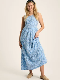 Best Joules Jayne Jersey Tiered Dress Blue