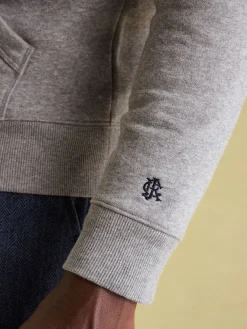 Joules Jenkins Grey Marl Quarter Zip Graphic Sweatshirt GreyMarl