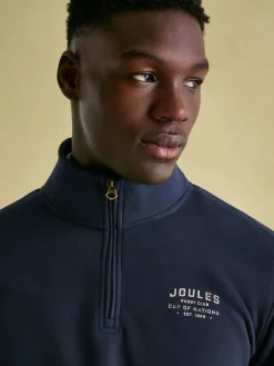 Best Joules Jenkins Navy Blue Quarter Zip Graphic Sweatshirt NavyBlue