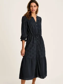 Discount Joules Juliana Navy Blue Broderie Dress NavyBlue