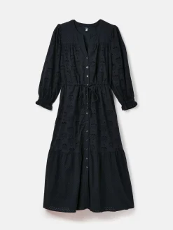 Discount Joules Juliana Navy Blue Broderie Dress NavyBlue