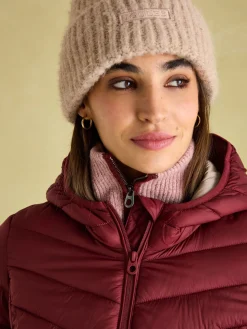 Best Joules Kenley Dark Red Showerproof Padded Coat with Hood DarkRed