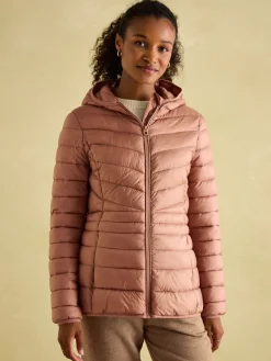 Hot Joules Kenley Showerproof Padded Coat with Hood Pink