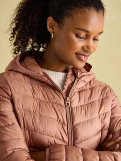 Hot Joules Kenley Showerproof Padded Coat with Hood Pink