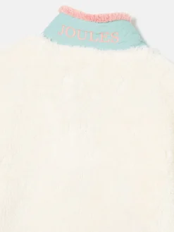 Online Joules Kids' Always Cosy Cream Colourblock Quarter Zip Borg Fleece CreamColourblock