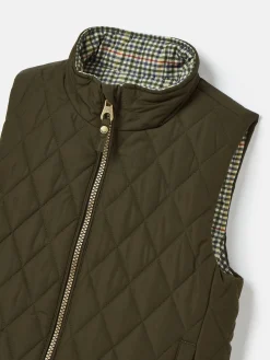 Hot Joules Kids' Atwell Khaki Green Showerproof Reversible Gilet KhakiGreen