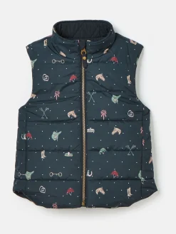 Sale Joules Kids' Atwell Navy Blue Showerproof Reversible Gilet NavyBlue