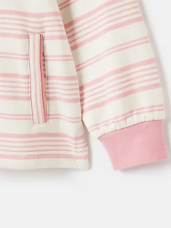 Discount Joules Kids' Burnham Pink Stripe Funnel Neck Sweatshirt PinkStripe