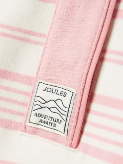 Discount Joules Kids' Burnham Pink Stripe Funnel Neck Sweatshirt PinkStripe