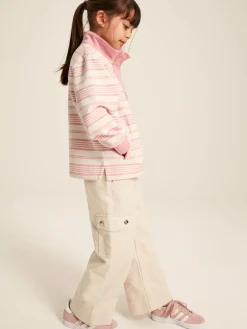 Discount Joules Kids' Burnham Pink Stripe Funnel Neck Sweatshirt PinkStripe