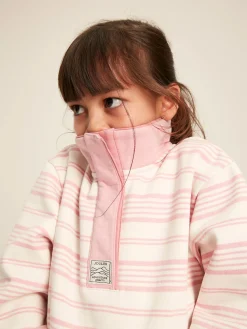 Discount Joules Kids' Burnham Pink Stripe Funnel Neck Sweatshirt PinkStripe
