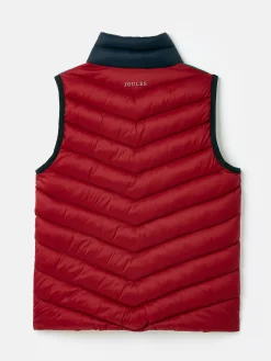 Online Joules Kids' Crofton Blue & Green Hotchpotch Showerproof Quilted Gilet Blue&GreenHotchpotch