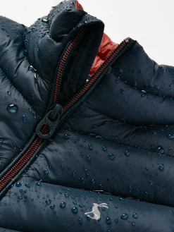 Joules Kids' Crofton Navy Blue Showerproof Quilted Gilet NavyBlue