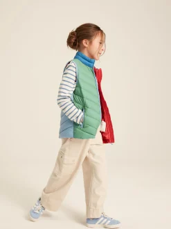 Sale Joules Kids' Crofton Pink Hotchpotch Showerproof Quilted Gilet PinkHotchpotch