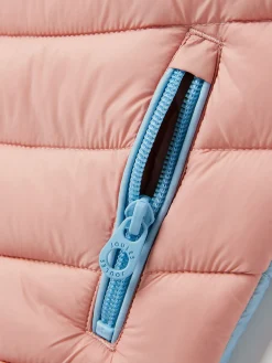 Sale Joules Kids' Crofton Pink Hotchpotch Showerproof Quilted Gilet PinkHotchpotch