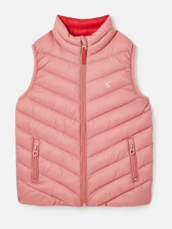 Sale Joules Kids' Crofton Showerproof Quilted Gilet Pink