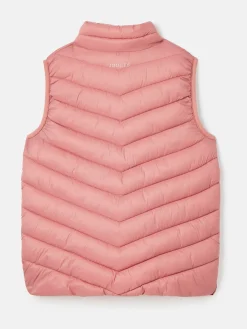 Sale Joules Kids' Crofton Showerproof Quilted Gilet Pink