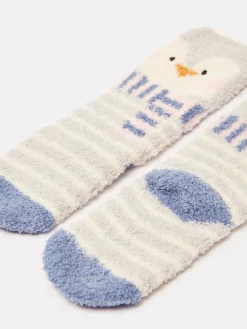 Clearance Joules Kids' Fluffy Pale Blue Character Socks PaleBlue