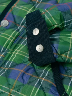 Online Joules Kids' Freddie Green Check Quilted Checked Jacket GreenCheck