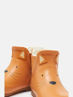 Best Joules Kids' Raindance Kids' Character Fleece Lined Ankle Wellies Orange