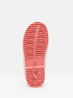 Outlet Joules Kids' Raindance Kids' Character Fleece Lined Ankle Wellies Pink