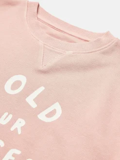 Joules Kids' Sundaze Crew Neck Slogan Sweatshirt Pink