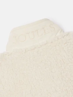 Clearance Joules Kids' Tilly Half Zip Borg Fleece Cream