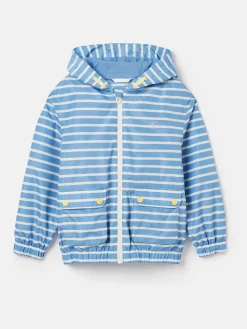 Discount Joules Kids' Windbreaker Blue & White Striped Waterproof Raincoat Blue&WhiteStriped