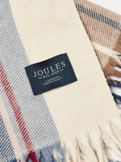 New Joules Langtree Cream & Blue Scarf Cream&Blue