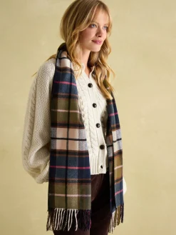 Sale Joules Langtree Green & Pink Scarf Green&Pink