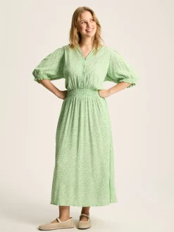 Joules Laurie Viscose Midi Dress Green