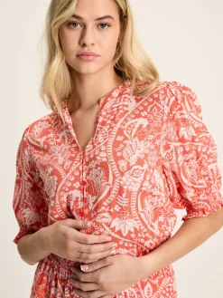 Outlet Joules Laurie Viscose Midi Dress Red