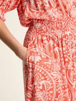 Outlet Joules Laurie Viscose Midi Dress Red