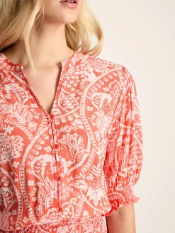 Outlet Joules Laurie Viscose Midi Dress Red