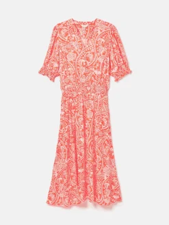 Outlet Joules Laurie Viscose Midi Dress Red