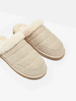 Online Joules Lazydays Fleece Lined Slippers Oatmeal