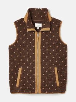 Hot Joules Lilah Chocolate Brown Printed Gilet ChocolateBrown