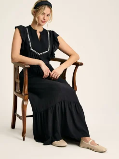 Joules Lillia Navy Blue Tie Waist Tiered Dress NavyBlue