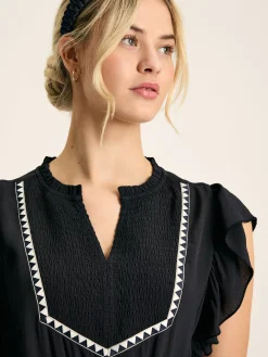 Joules Lillia Navy Blue Tie Waist Tiered Dress NavyBlue