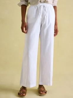 Best Joules Linen Blend Trousers White