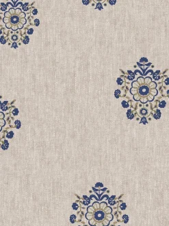 Sale Joules Linen Blue Grove Motif Print 10M Wallpaper LinenBlue