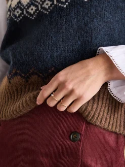 Outlet Joules Lowry Knitted Fair Isle Vest Cream/Navy