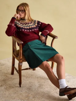 Outlet Joules Lowry Fair Isle Jumper Red/Navy