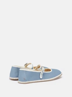 Hot Joules Maddison Light Blue Canvas Mary Jane Shoes LightBlue