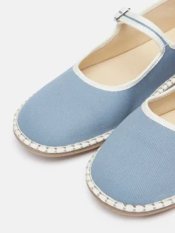 Hot Joules Maddison Light Blue Canvas Mary Jane Shoes LightBlue