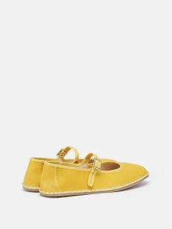 Joules Maddison Canvas Mary Jane Shoes Yellow