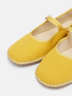 Joules Maddison Canvas Mary Jane Shoes Yellow