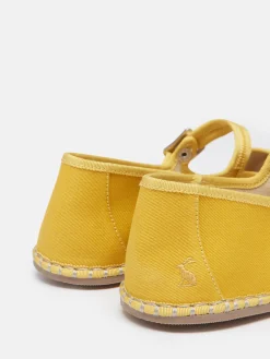 Joules Maddison Canvas Mary Jane Shoes Yellow