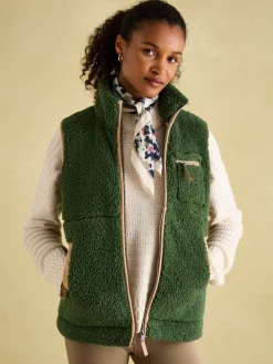 Online Joules Mallory Fleece Gilet Green